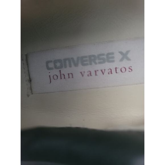 Converse X John Varvatos Low Top Sz 6 Women 8 Gray Slip on Leather Cap All Star - Picture 7 of 11